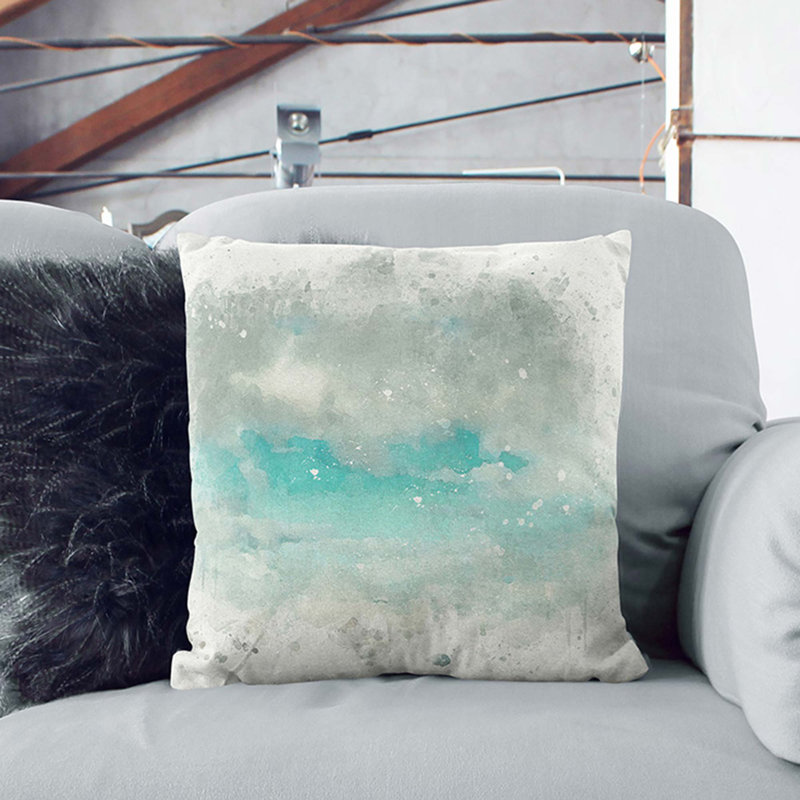 Mountain Clouds Cushion with Filling, 55cm H x 55cm W x 20cm D, Stone