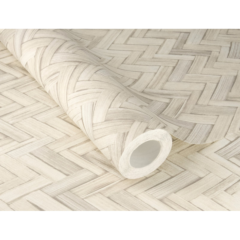 Ellery Beige Herringbone Wallpaper, Beige
