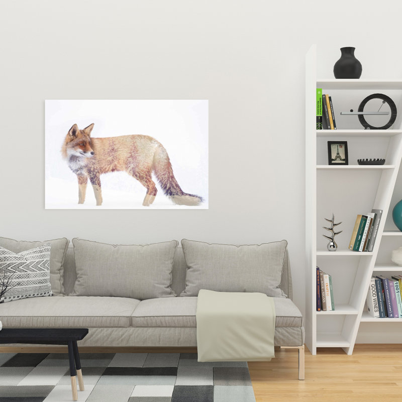 Forest and Fox Canvas - Scenic Trees & Animals Home Decor