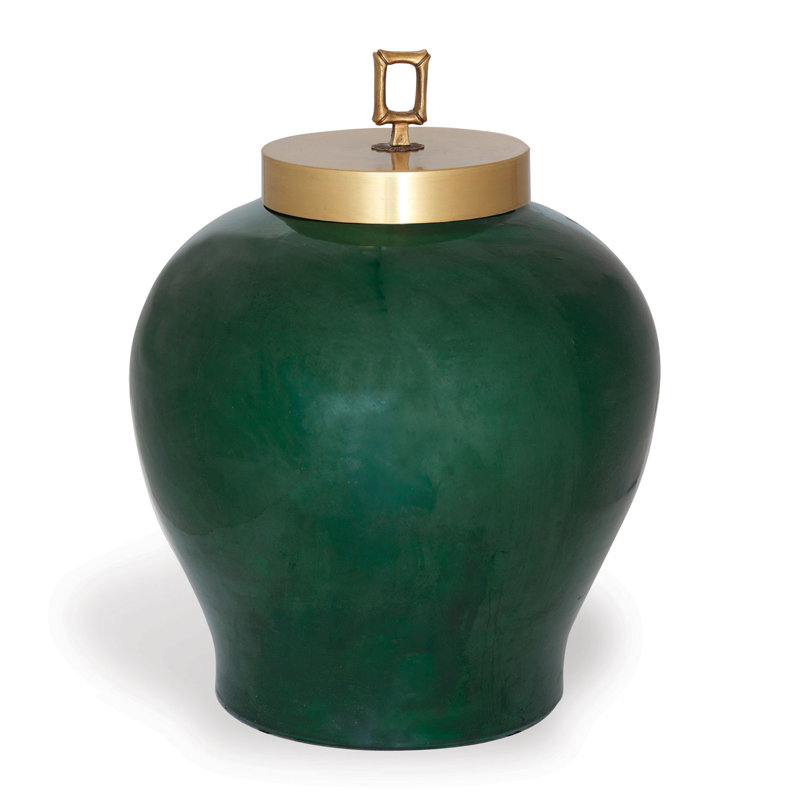 Pot en porcelaine 15 po Melrose, Vert émeraude