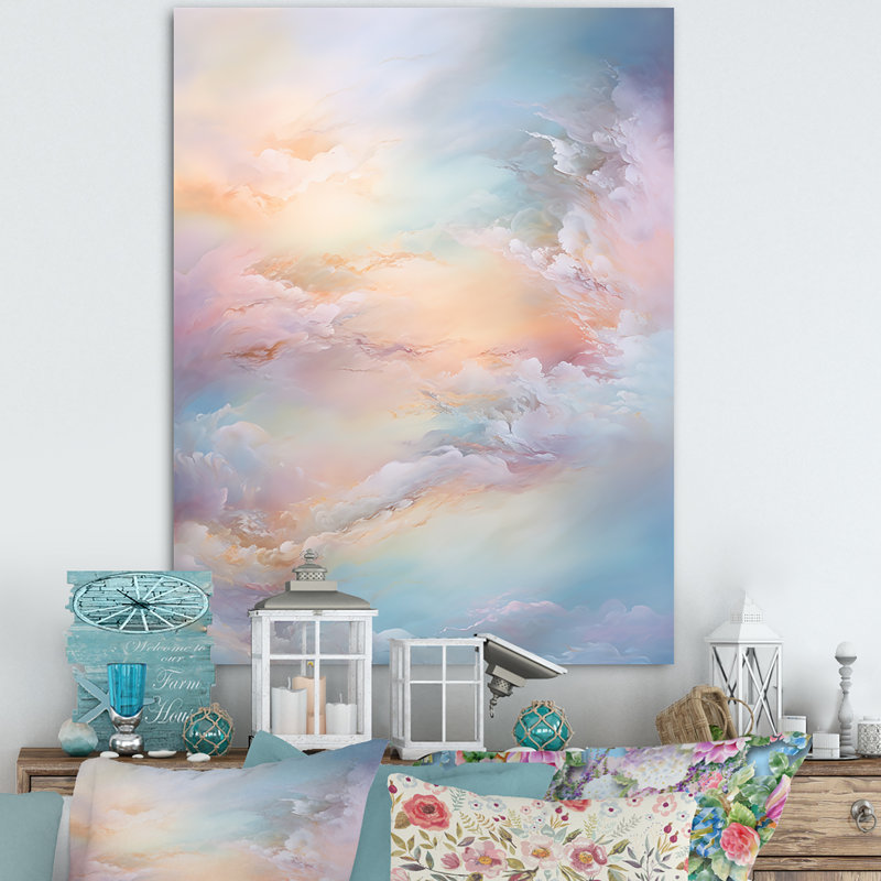 «Clouds Charm», art mural sur toile, H 44 po x l 34 po x P 1,5 po, Toile tendue