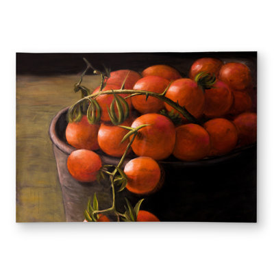 Bucket of Cherry Tomatoes - Object Gray Outdoor Area Rug