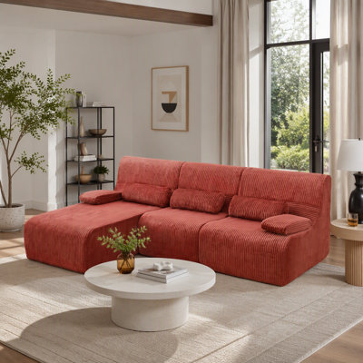 Canapé modulaire moderne en L de 98 po