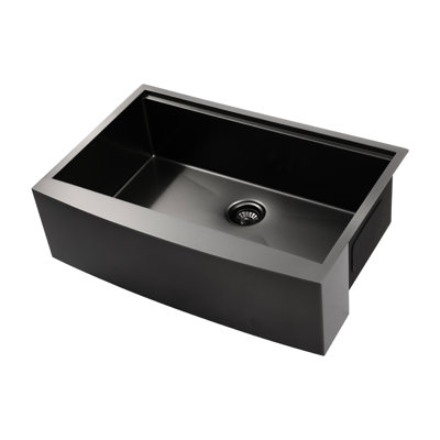 33"X22"X10" Stainless Steel Apron Kitchen Sink With Workstation - Matte Black, Waterproof Surface, Leaks Material, Lasting