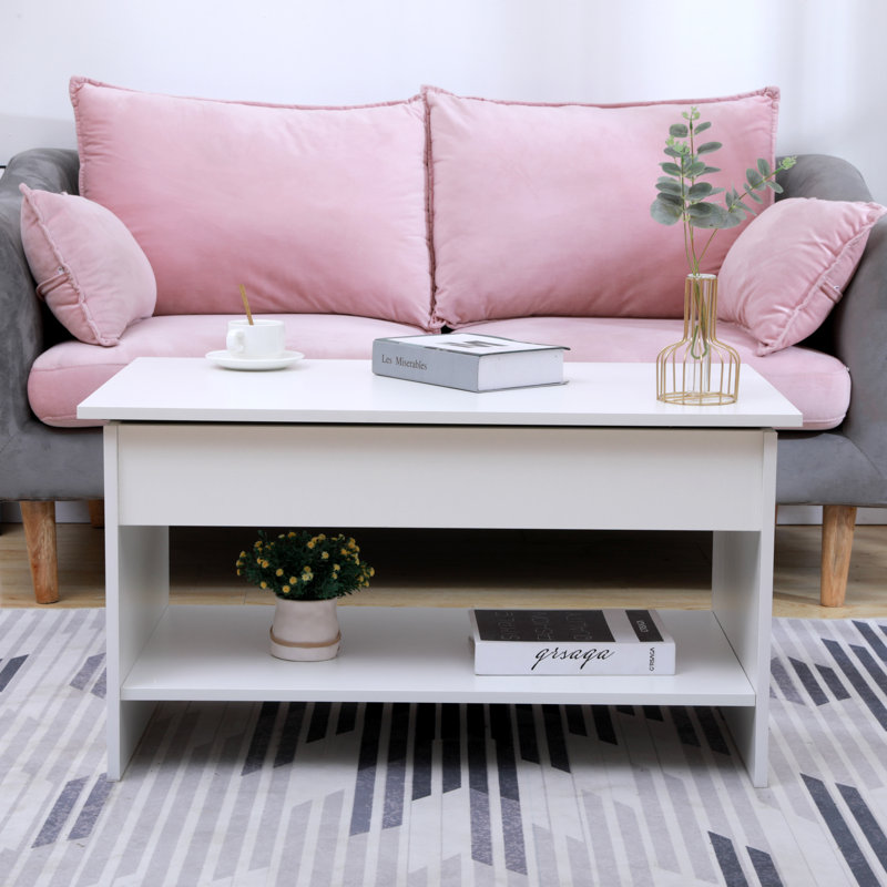 Hanalee Sled Coffee Table with Storage, White