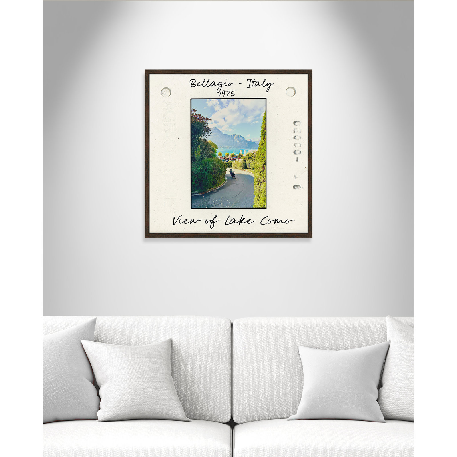 Ritona "Bellagio, Italy - Lake Como" Print, Walnut Single Picture Framed Paper, 27.5" H x 27.5" W x 0.75" D