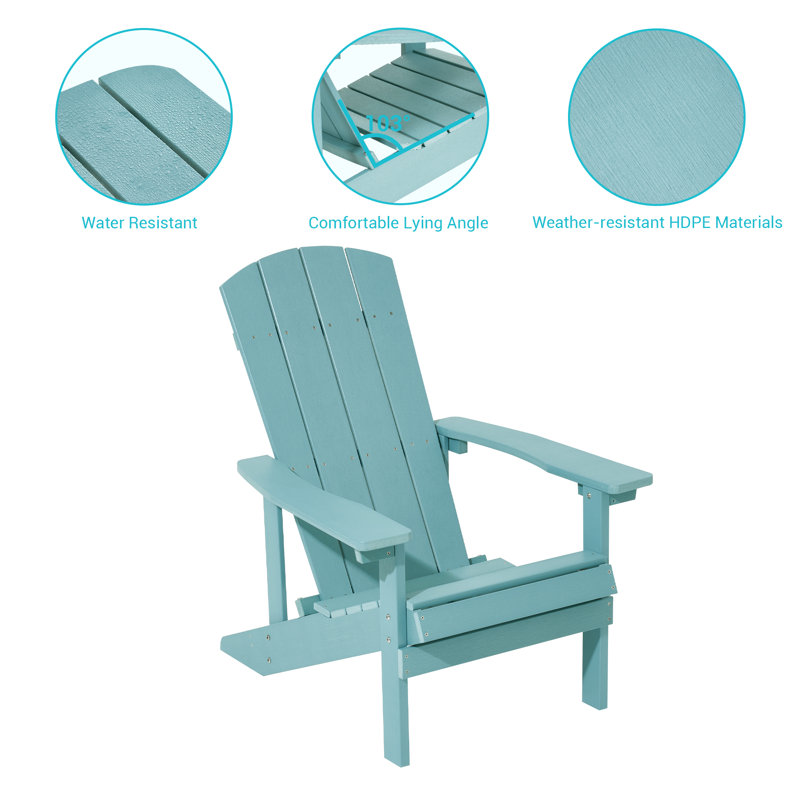 Chaise Adirondack pour l'extérieur Armenio, Bleu