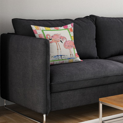 Flamingo Indoor/Outdoor Throw Pillow