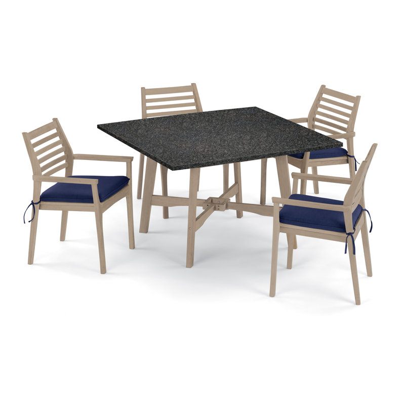 Ensemble repas 5 pièces avec coussins Huggins, Bleu marine