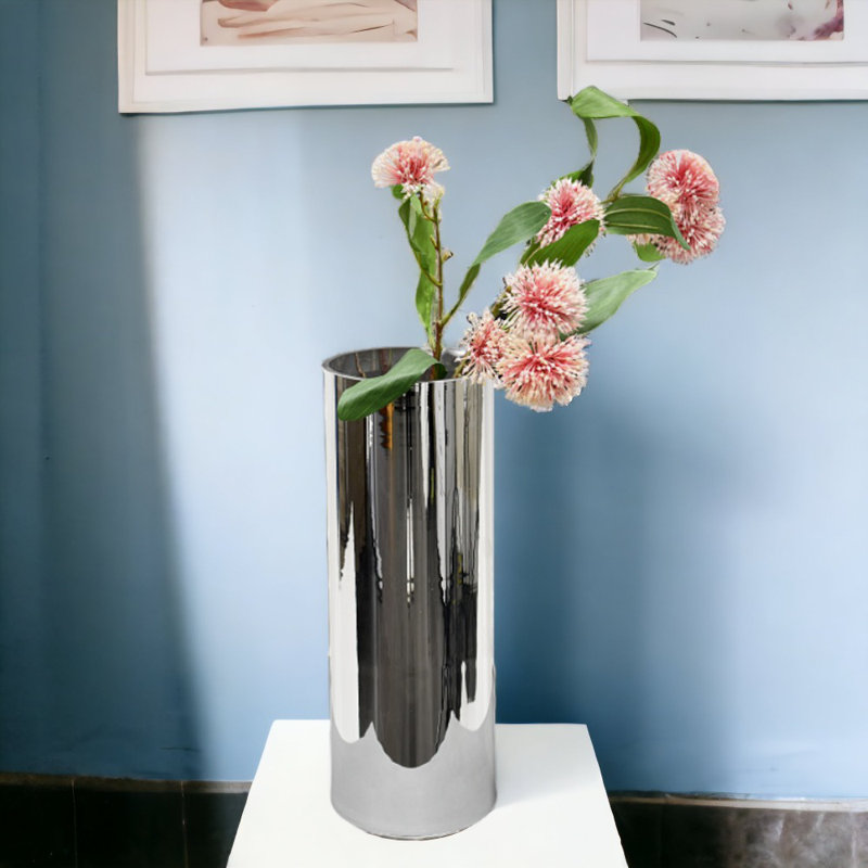 Gonta Glass Table Vase, Silver, Medium