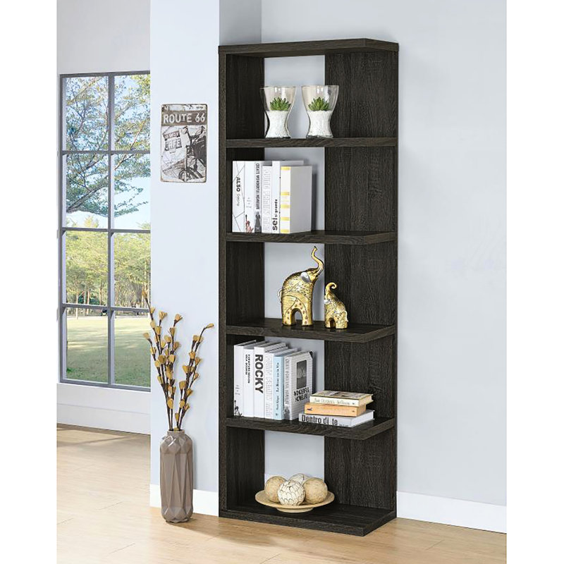 Étagère grise vieillie à 5 tablettes pour bureau personnel | Organisez votre espace de travail avec 5 compartiments