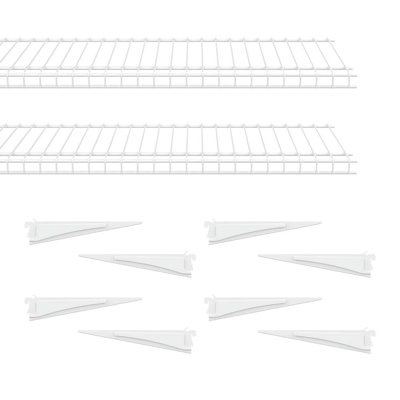 ShelfTrack SuperSlide Wire Shelf (2 Pieces) and ShelfTrack 12 in. Shelf Bracket (8 Pieces)