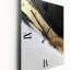 Minimal Joy en noir et or I - Horloge murale peinture abstraite surdimensionnée-99634161