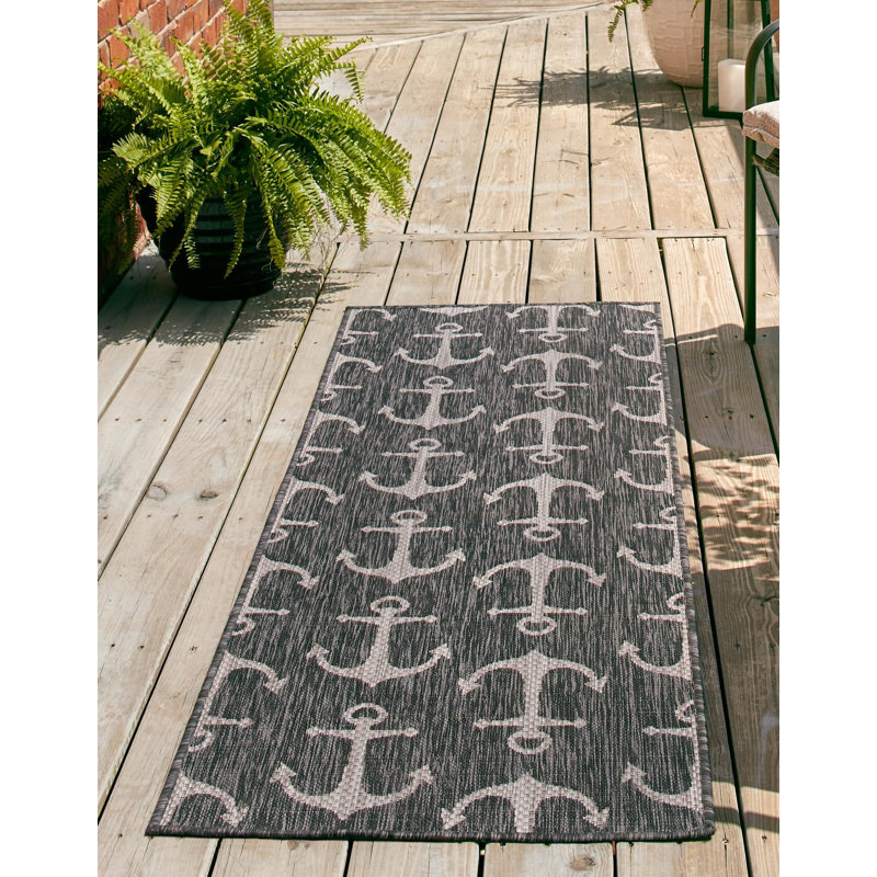 Tapis gris anthracite intérieur / extérieur Glidden, Tapis de couloir 2 pi 7 po x 12 pi