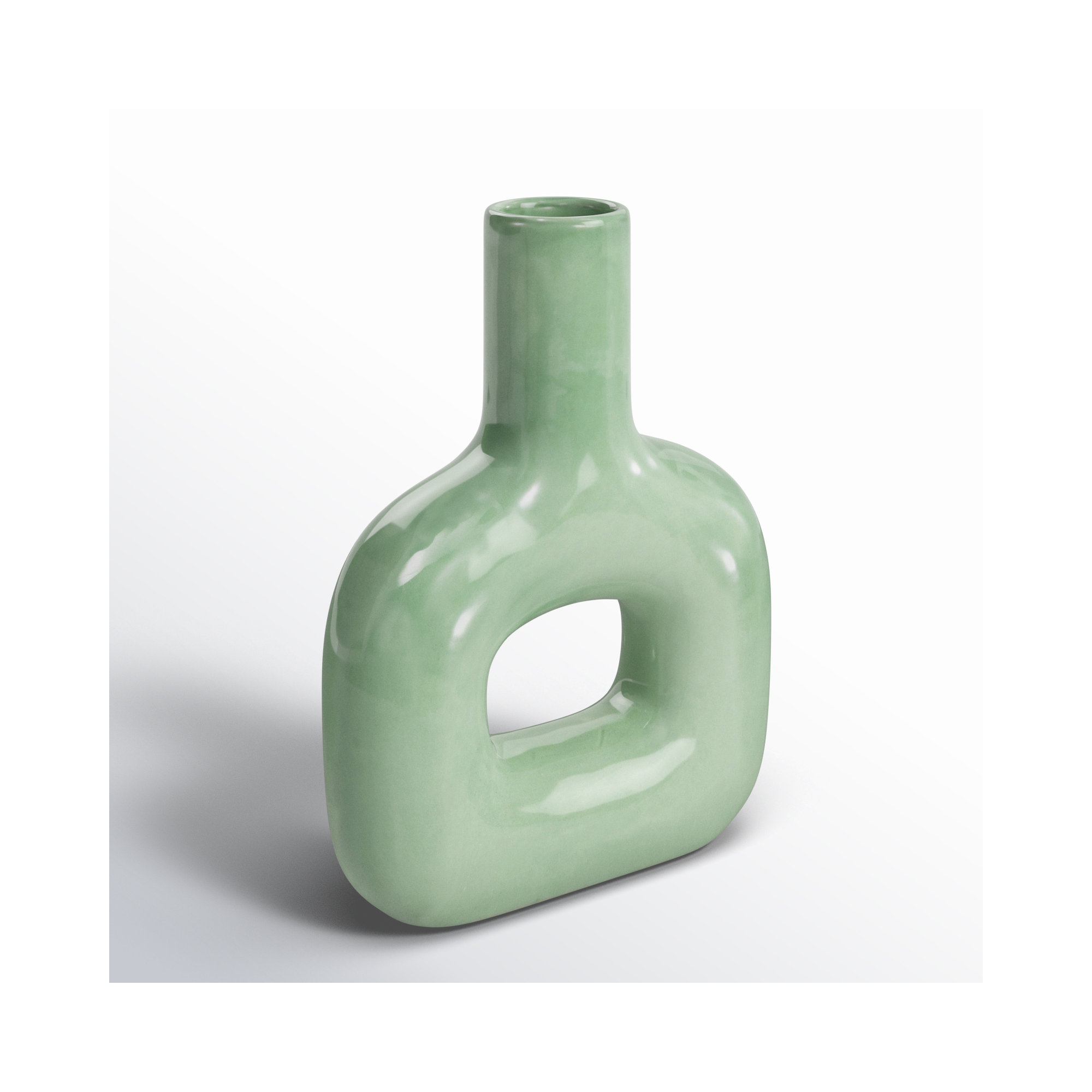 Sagebrook Home Rachael Artistic Modern Ceramic Vase, Green