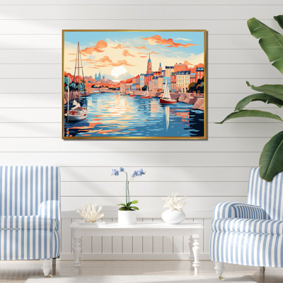 Sydney Harbour, coucher de soleil, côtes II - art mural côtier paysage portuaire