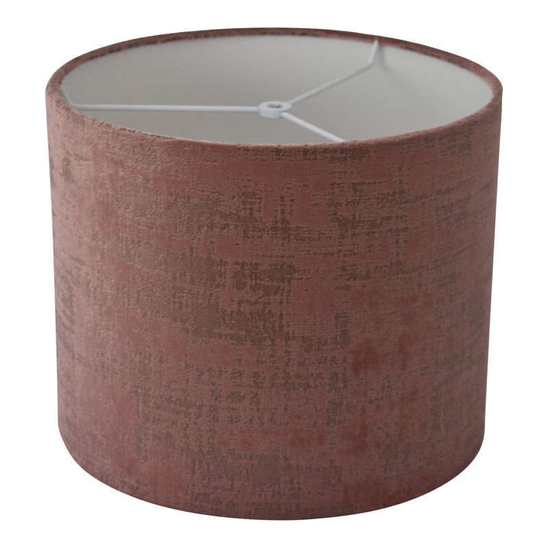 Drum Velvet Lamp Shade ( Uno ), 22cm H x 25cm W x 25cm D, Blush Pink