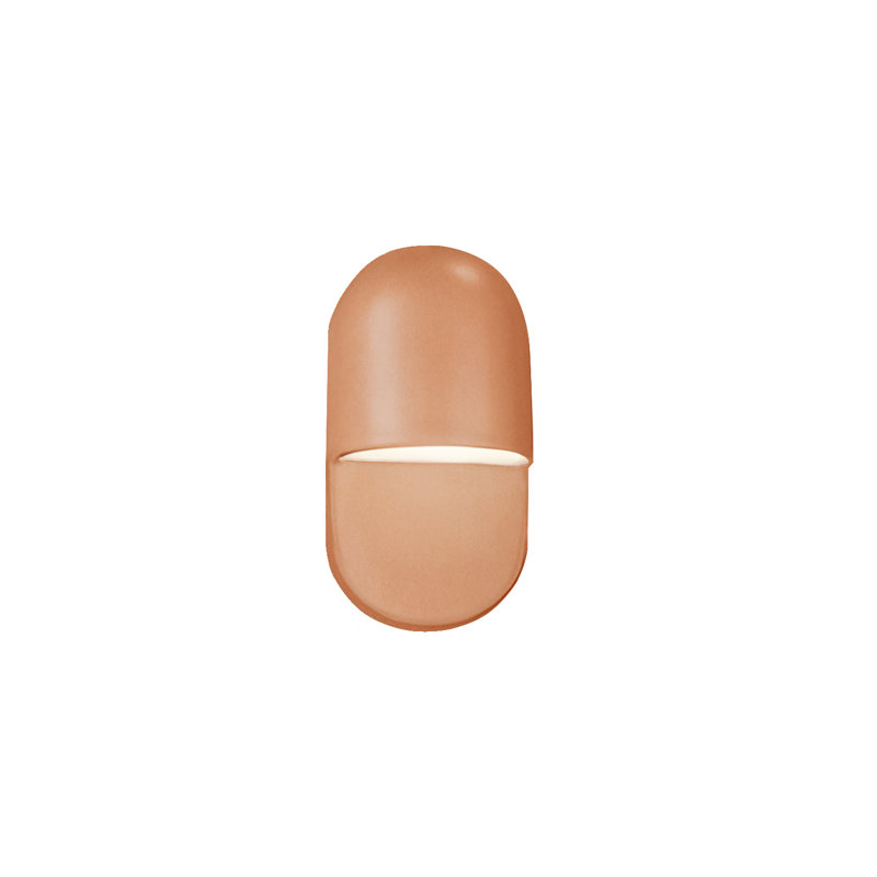 Plafonnier encastré d'extérieur câblé Bharath, Rosé brillant, H 10 po x l 5 po x P 4 po