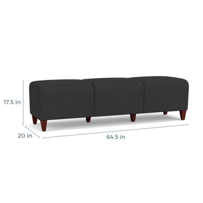 Banc de réception 3 places Siena, Acajou, Graphite portes ouvertes