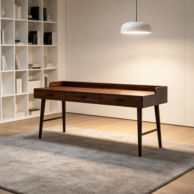 High-end Walnut Solid Wood 3-Drawers Desk