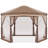 12 Ft. W x 12 Ft. D Hexagonal  Pop Up Gazebo with Zippered Mesh Netting-63574633
