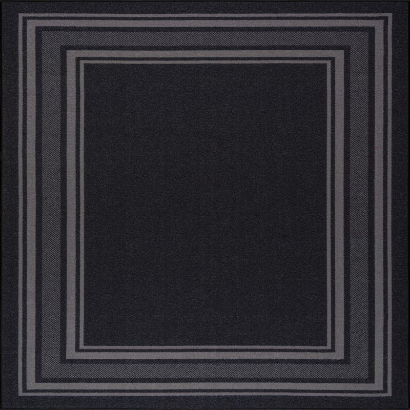 Raceland Black Non-Slip Area Rug, Square 2'7"