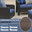 Ensemble de conversation de patio en osier 6 pièces avec canapé 3 places, fauteuils pivotants, 2 repose-pieds et table basse, ensemble de canapé modulaire à assise rembourrée