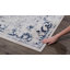 Tapis de couloir intérieur à médaillon floral bleu marine / crème 2 pi x 6 pi (2 pi 3 po x 5 pi 11 po) Branch Branch Naveen - tapis d'entrée, contemporain, à poils courts et résistant aux taches-28094890