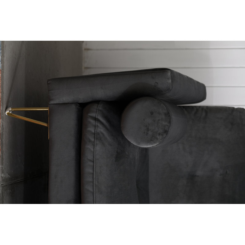 Odysseus 3 Seater Velvet Sleeper, Grey