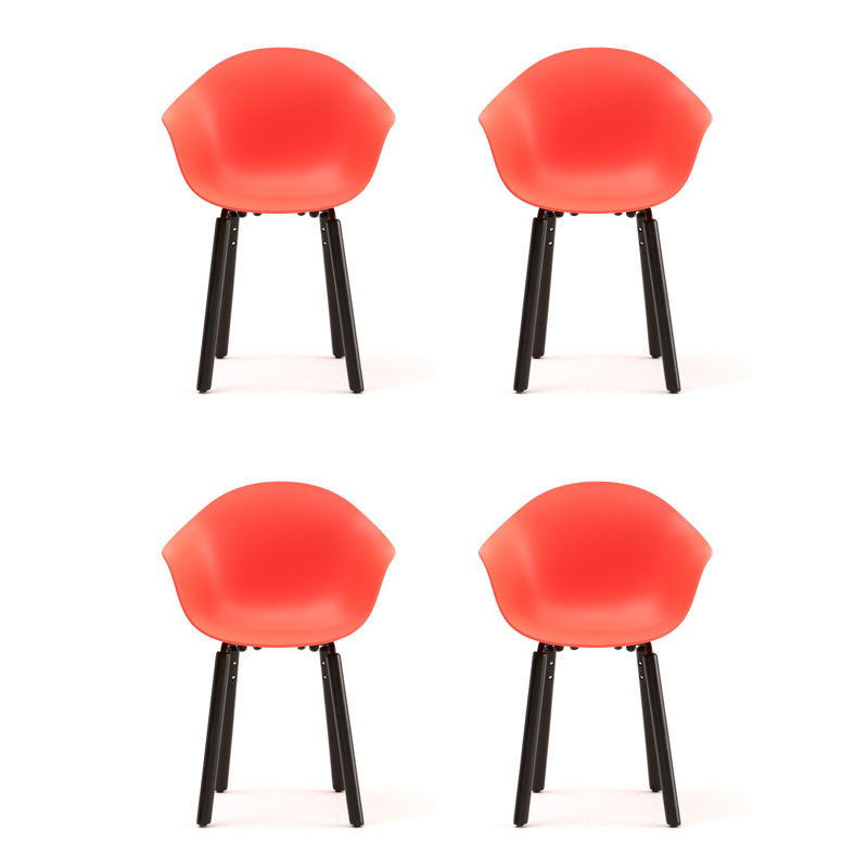 TA Armchair (Set of 4), Red/Black