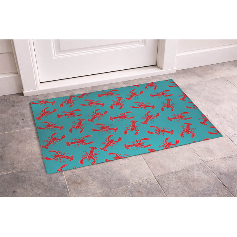 Paillasson Lobster, Light Teal, L 21 po x L 34 po