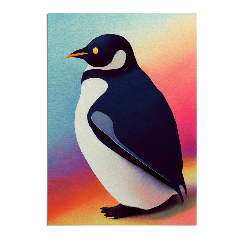 Penguin In Watercolour No.2 - Wall Art, Paper, 29.7cm H x 21cm W, No Matte