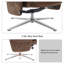 Fauteuil inclinable pivotant avec repose-pieds en similicuir-283934293