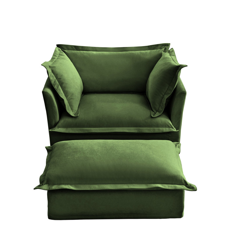 Fauteuil rembourré avec chenille, coussins gonflables, sièges profonds, housses amovibles, housse de protection pour le salon, tissu en chenille, assise confortable et spacieuse, structure en bois