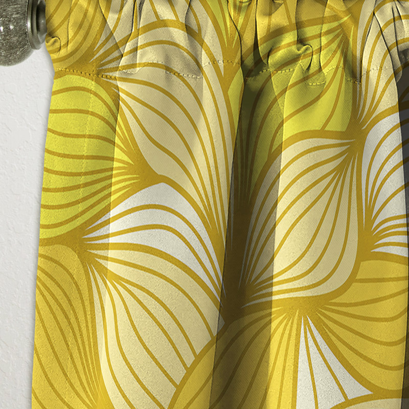 Rideau occultant à motif à la main avec vagues - motif bohémien naturel et éclectique, L 52 po x L 63 po