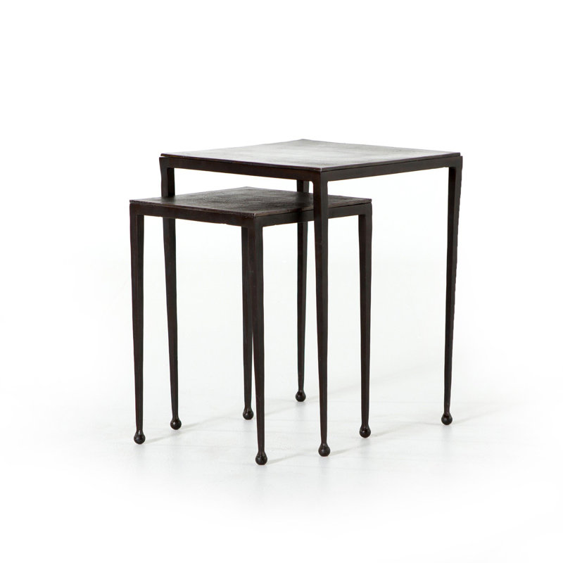 Marlow Dalston Nesting End Tables-Antique Rust, Brown