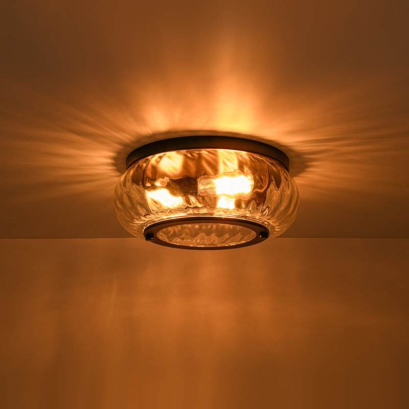 Plafonnier encastré en verre 3 lumières