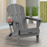 Hayfield Outdoor Adirondack Chair Weather-Resistant HDPE Foldable Patio Chair Fire Pit Chair with Cup Holder