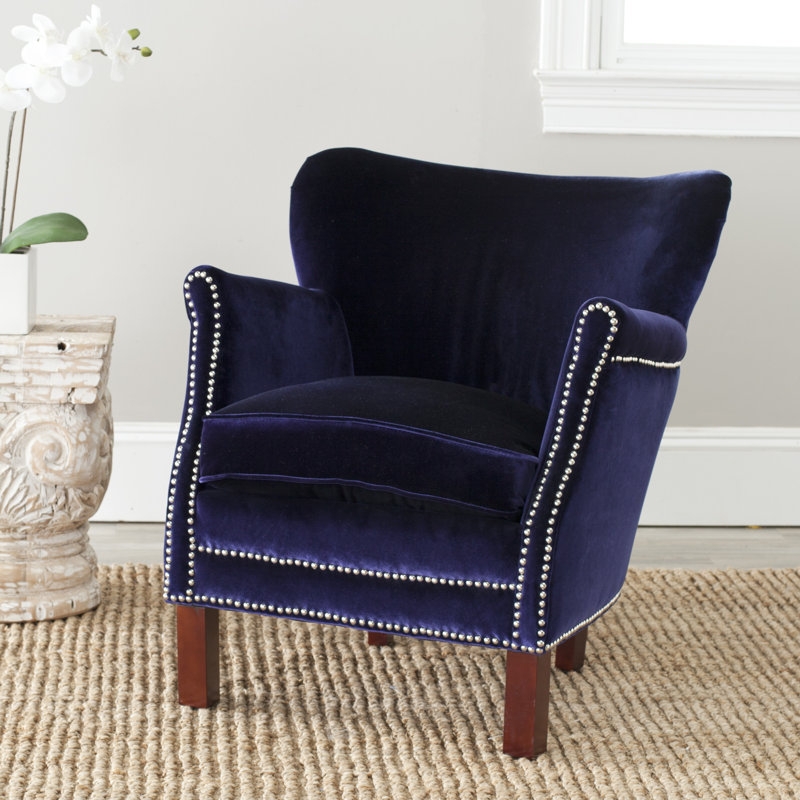 Upholstered Wingback Chair, Royal Blue