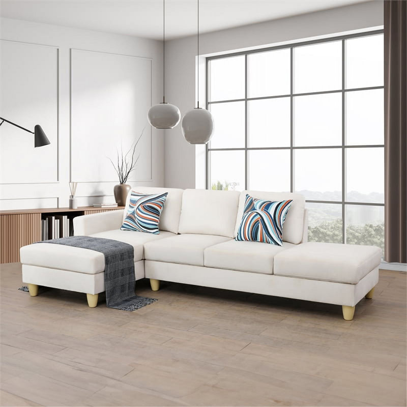 Ensemble modulaire de salon en L 2 pièces en tissu de qualité supérieure 2 pièces, Accoudoir à gauche (vu de face)