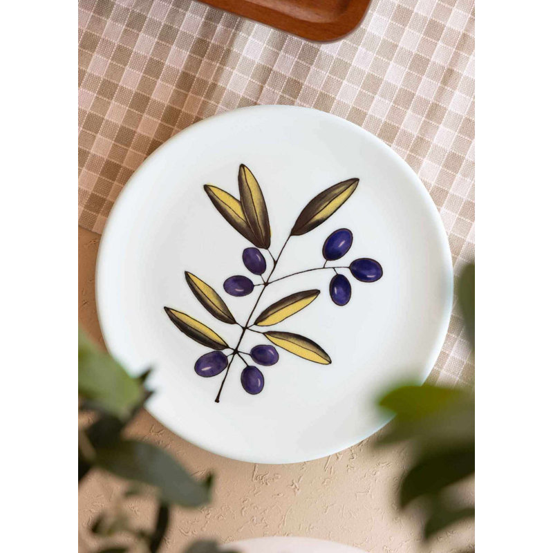 Ensemble de 6 assiettes élégantes (10 pièces), 10,2 po, 100% céramique | Va au lave-vaisselle, idéal pour les réceptions et l'utilisation quotidienne | Parfait pour les soupers et les réunions de famille, design élégant et durable