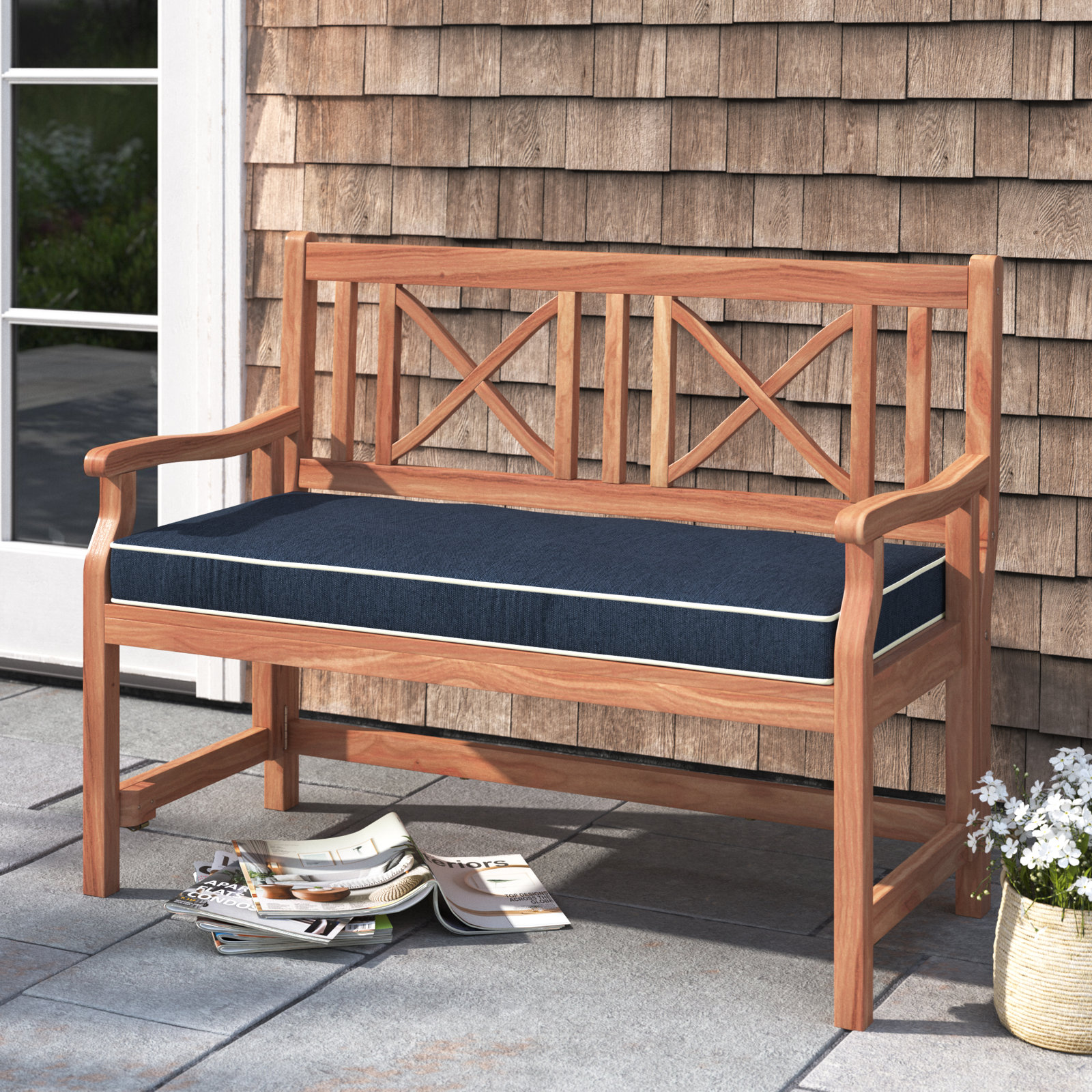 Osprey Sunbrella® Bench Cushion, 55" W x 18" D, Canvas Indigo Sunbrella