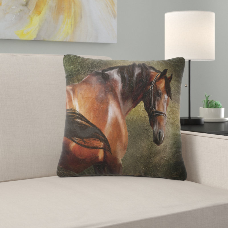 The Thoroughbred - Animal Printed Pillow, 16" x 16", Throw Pillow