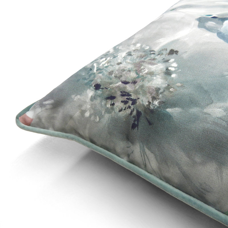 Aube Floral Square Throw Cushion, Moonstone, Polyester