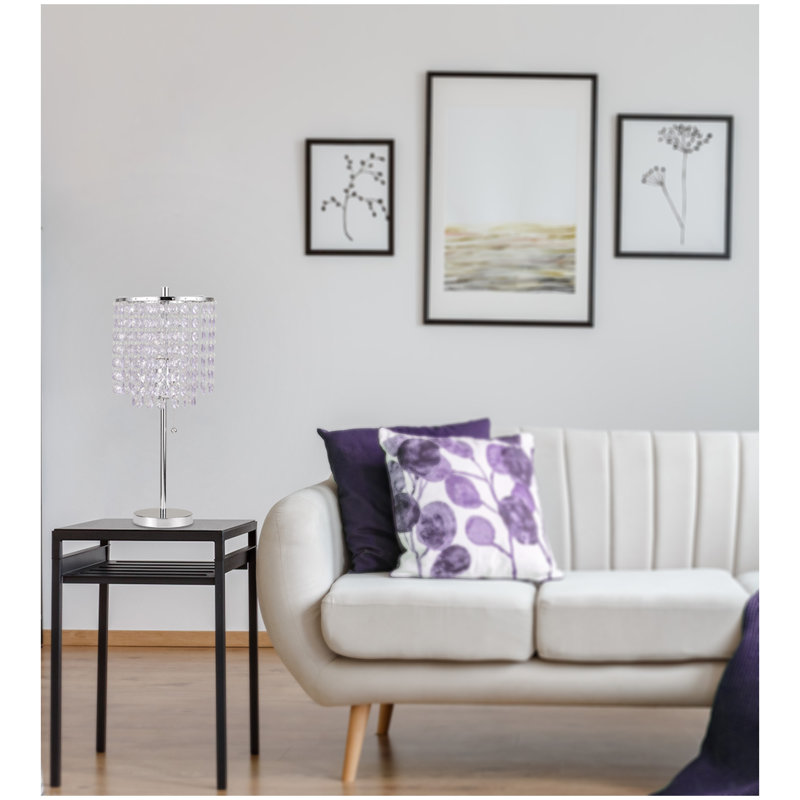 19"H CHROME CRYSTAL INSPIRED PULL TABLE LAMP (1PC/CTN) (0.43/4.22), Chrome chrome
