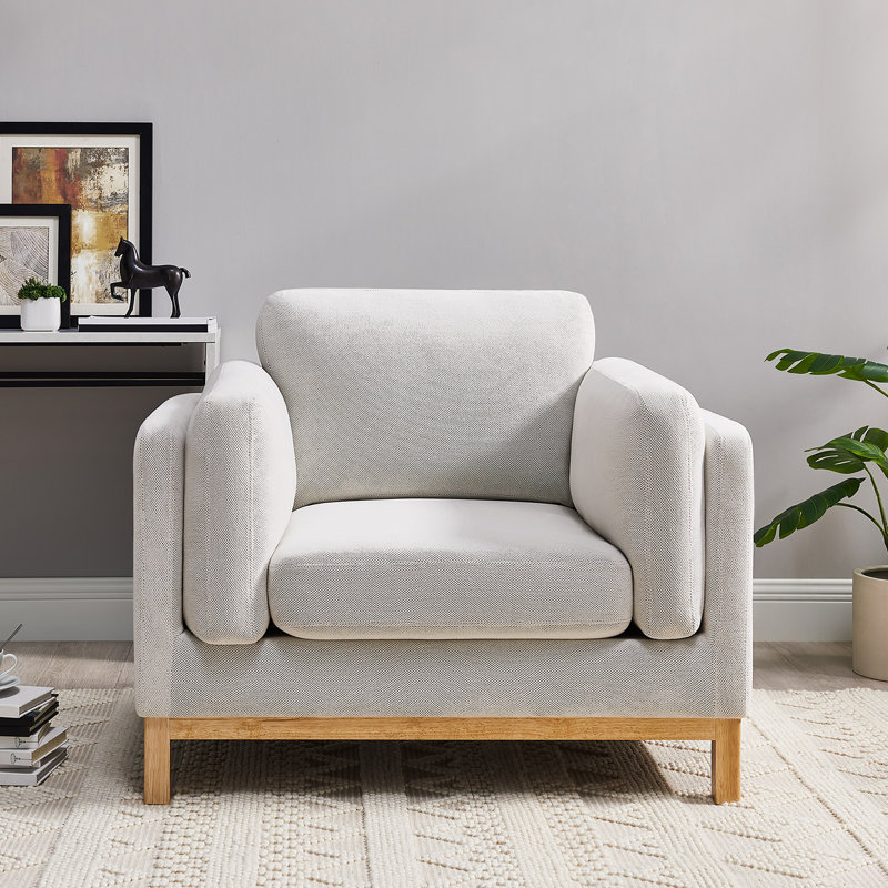 Fauteuil d'appoint surdimensionné 41,34 po Chanequa, Chenille beige