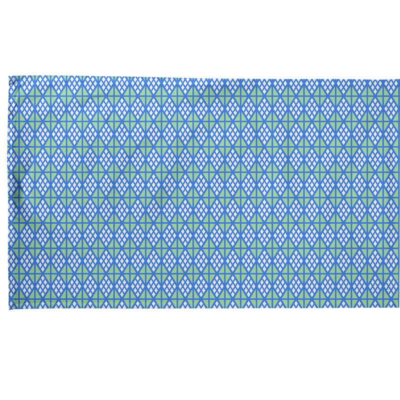 Serviette de thé diamants, Sergé de coton, Aigue-marine