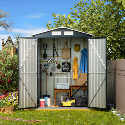 5 Ft. W X 3 Ft. D Outdoor Galvanized Steel Storage Shed