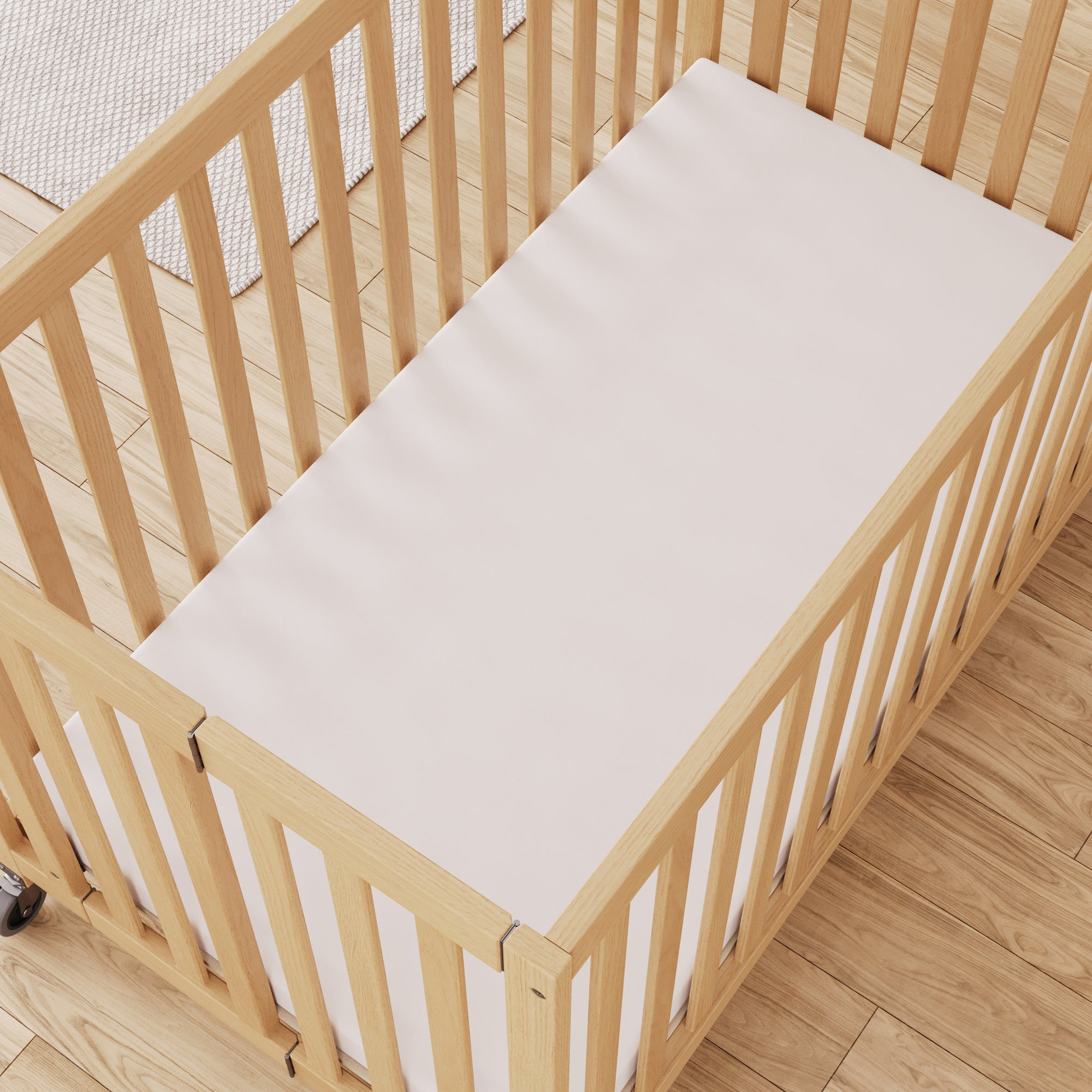SafeFit™ Elastic Compact Fitted Crib Sheets, 28'' x 52'', White