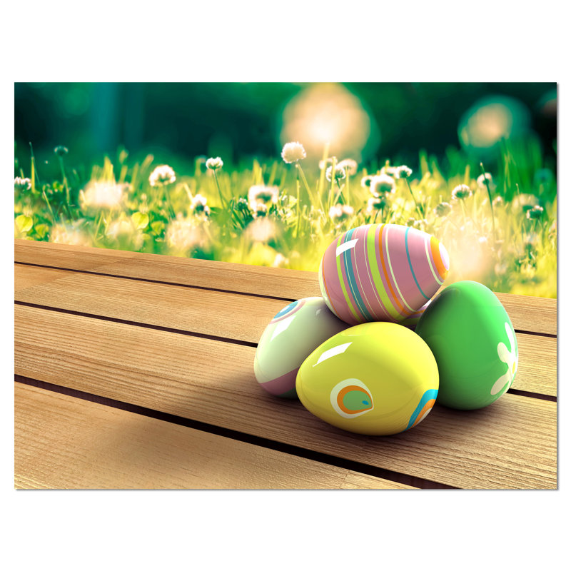 " Yellow Green Easter Eggs ", 30" H x 40" W x 1" D